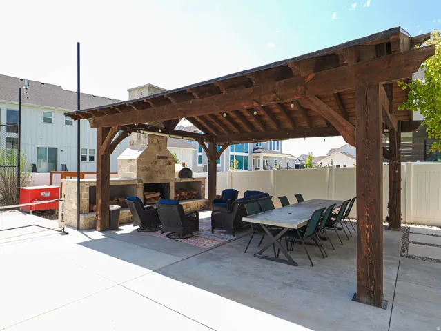 Stay cool in the shade even on a hot day under this pavilion