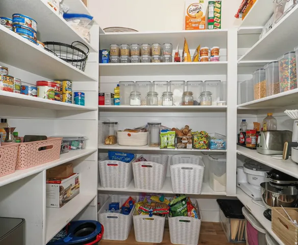 Walk in pantry with plenty of storage