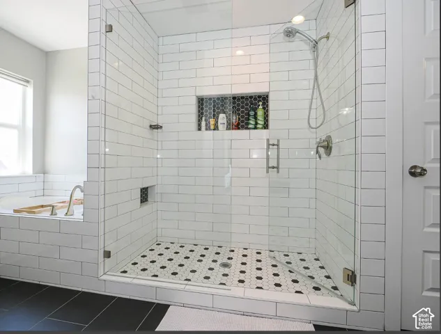 Walk in shower in primary bathroom