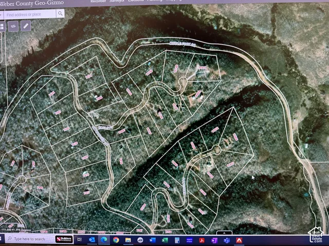 Aerial Subdivision Map. Depicting property boundaries, street layout, and lot divisions for the development area