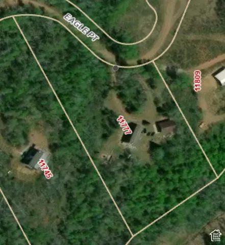 Aerial Property Survey. Depicting the property boundaries, structures, and landscape features as viewed from above