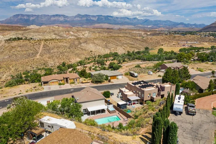 Desert landscape setting with a mountainous backdrop