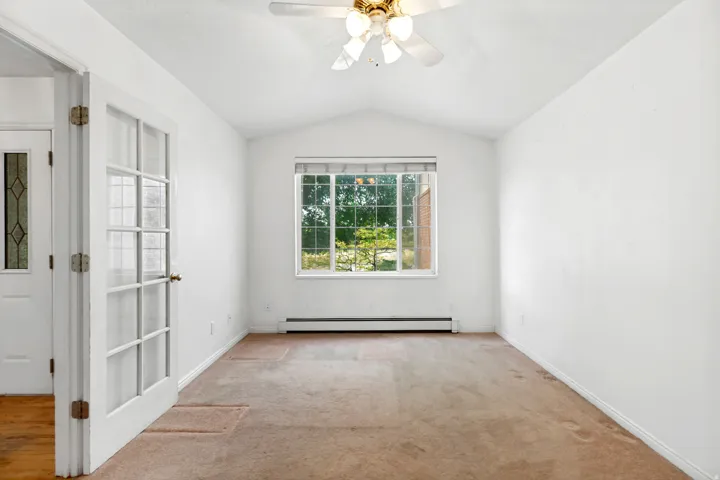 Bright interior space with vaulted ceilings