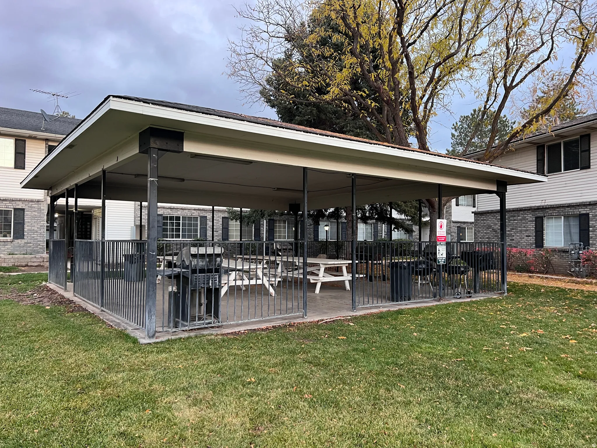 Awesome pavillion with tables and BBQ