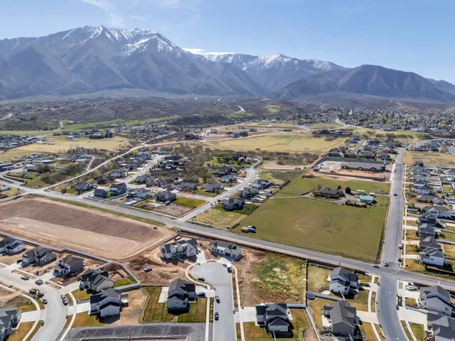 Expansive aerial showcasing a residential community with varied home styles