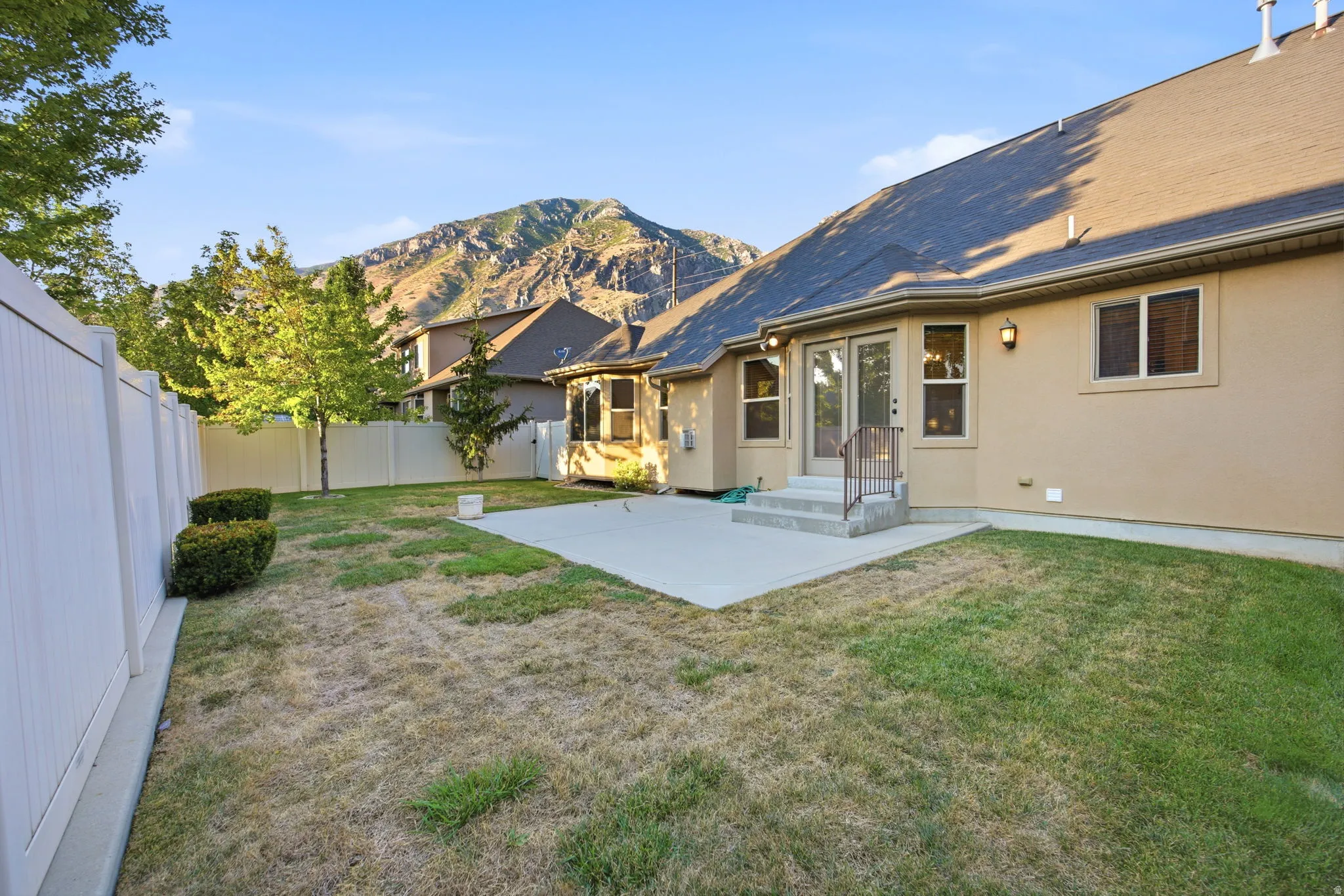 Backyard with mountain views