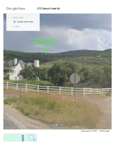 Property Site Map. Illustrating the property's location and an external perspective from the road