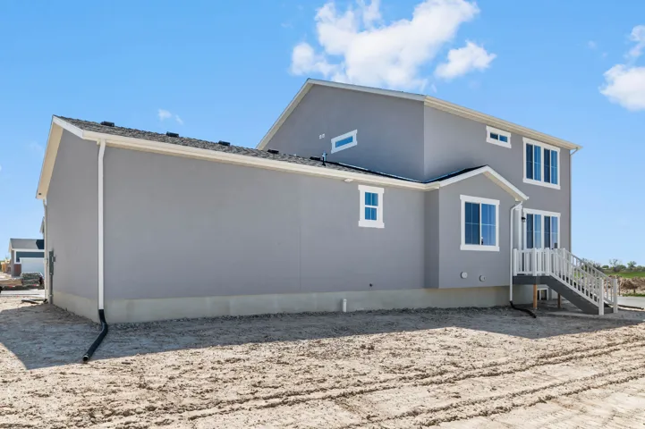 Contemporary stucco exterior with a multi-level design