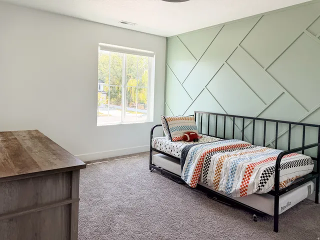Accent wall featuring geometric paneling