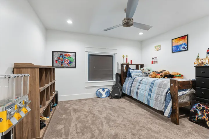 Room featuring recessed lighting and a ceiling fan