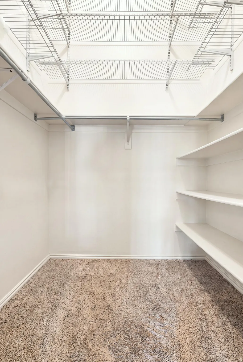 Master Room closet, shelves to the ceiling