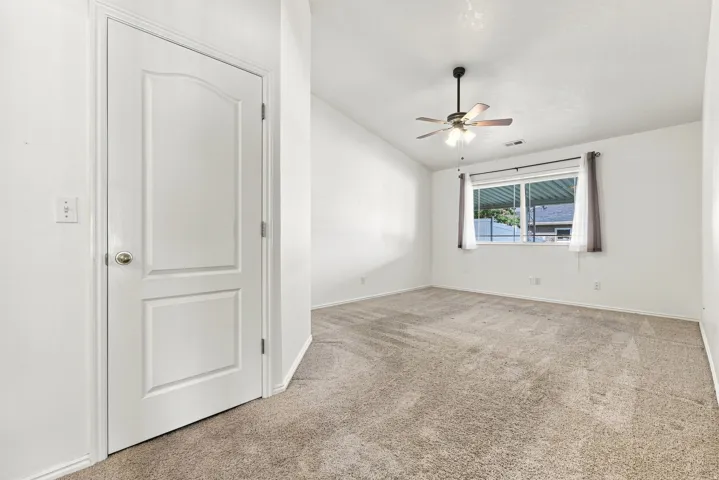Master room empty, large closet, bath/shower combined, window over looking backyard