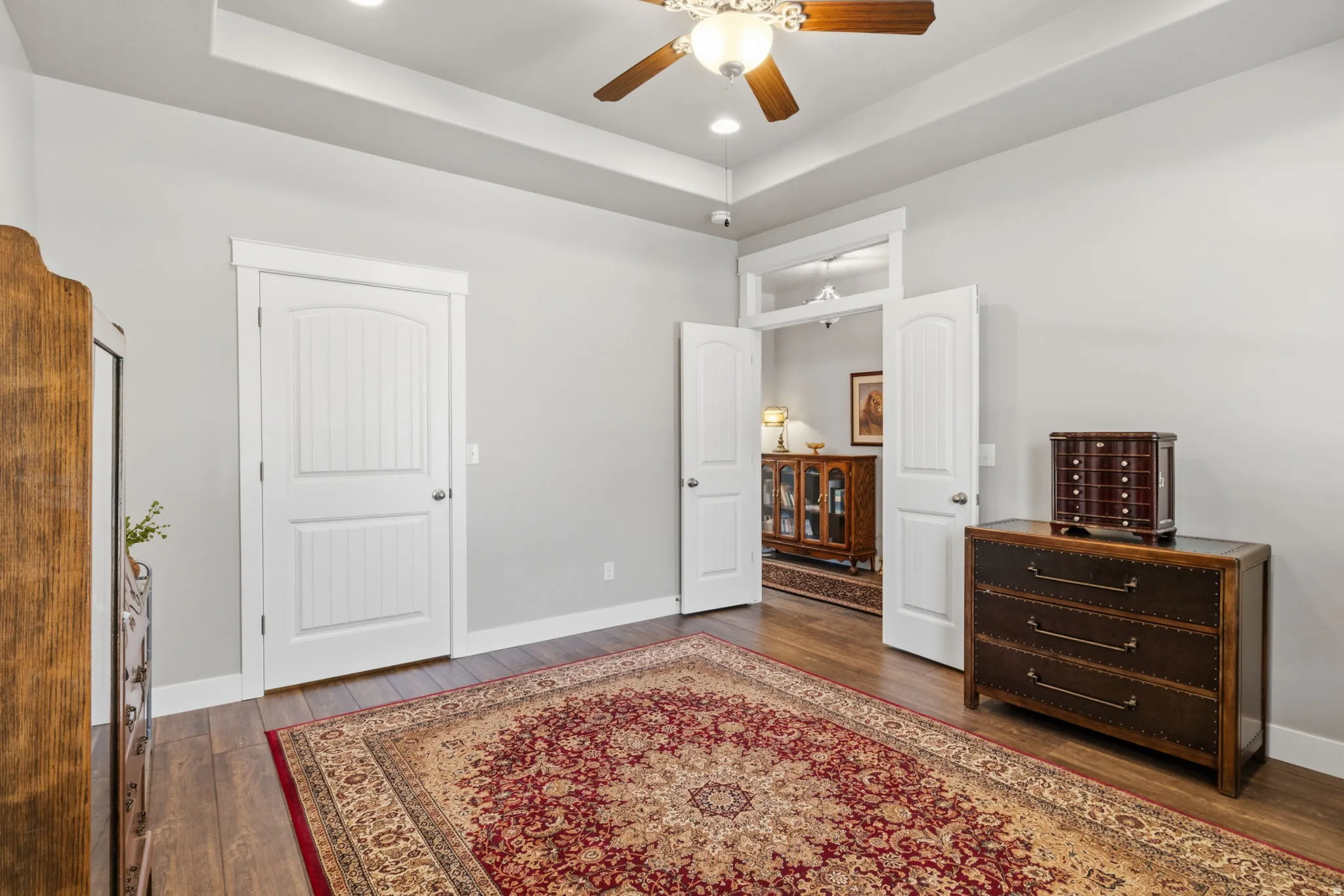Wood-finish flooring throughout