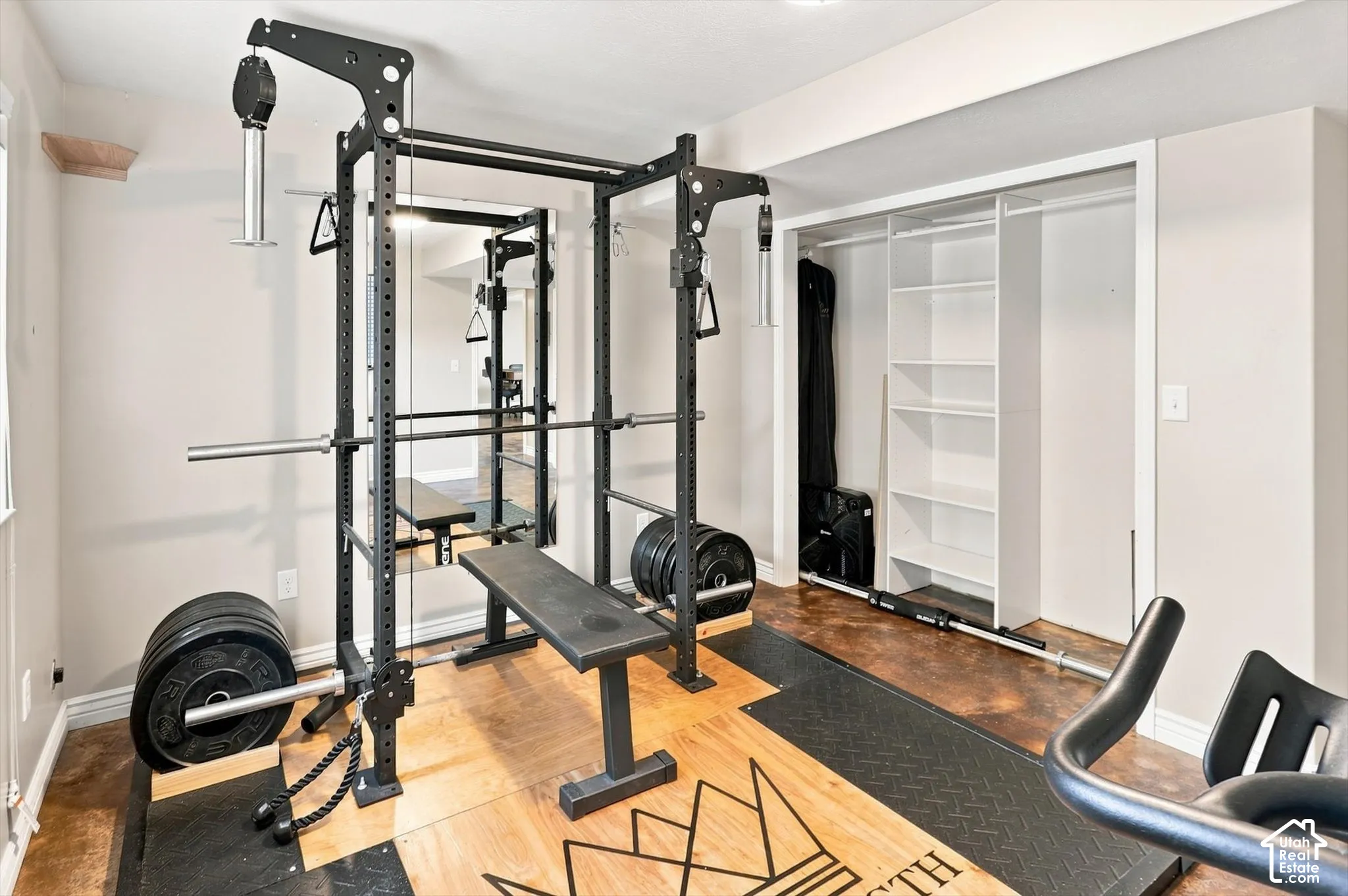 Basement bedroom used as a gym
