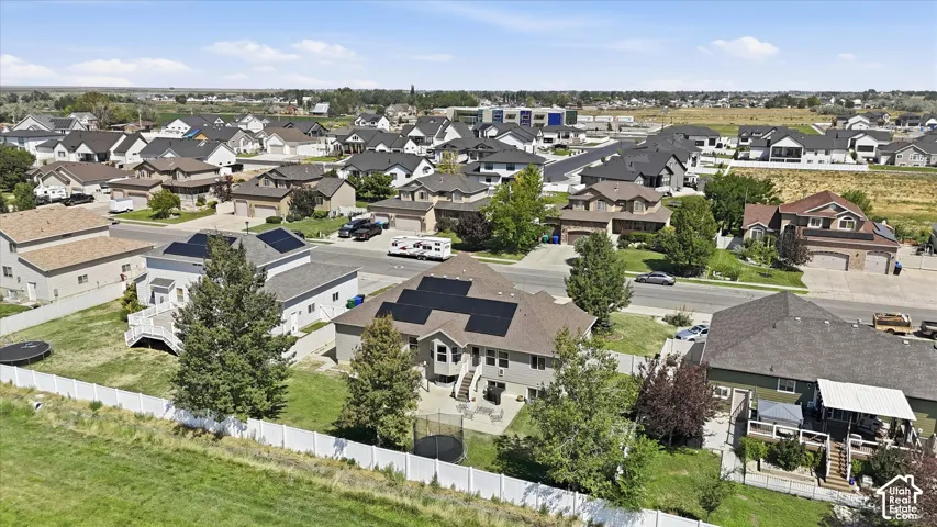 Aerial view of back of home
