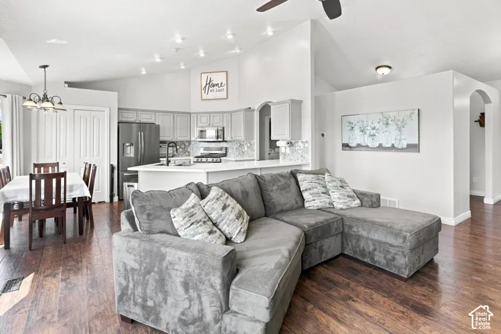 Open concept family room and kitchen