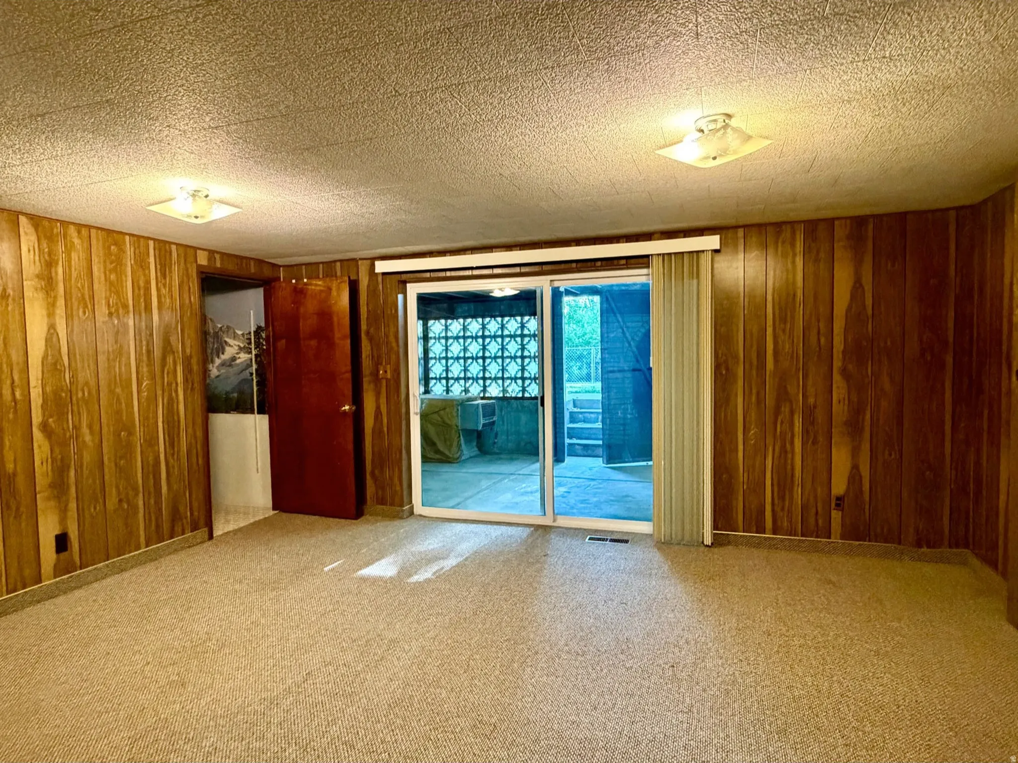 Family room with outdoor access to back yard
