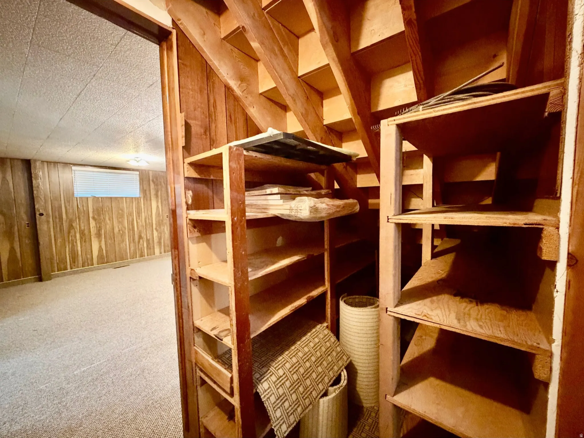 Wood shelf storage