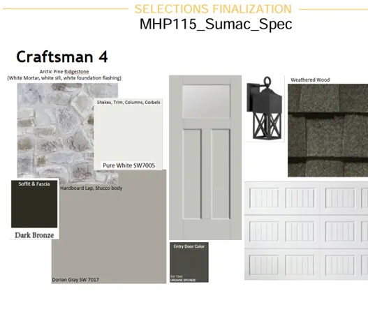 Selections Finalization. Detailing external material and color choices for the property