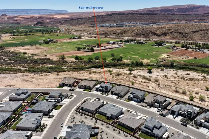 Aerial view of this residential development showcasing the subject property's prime positioning within a master-planned community