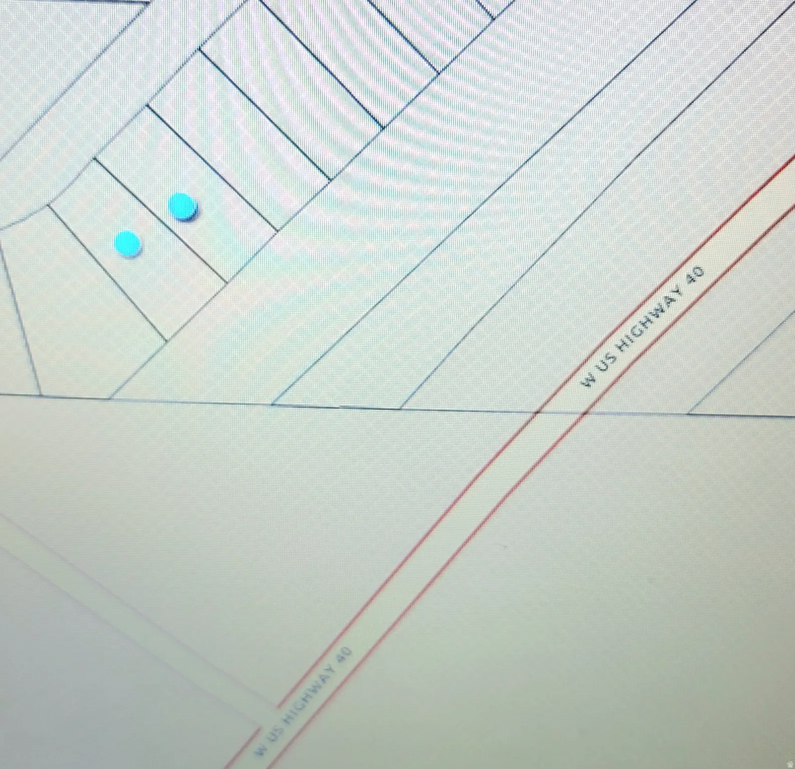 Plat Map. Illustrating property boundaries and the location of W US Highway 40