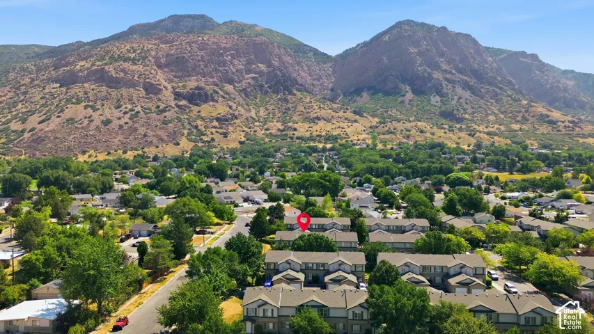 Residential community with mountain backdrop