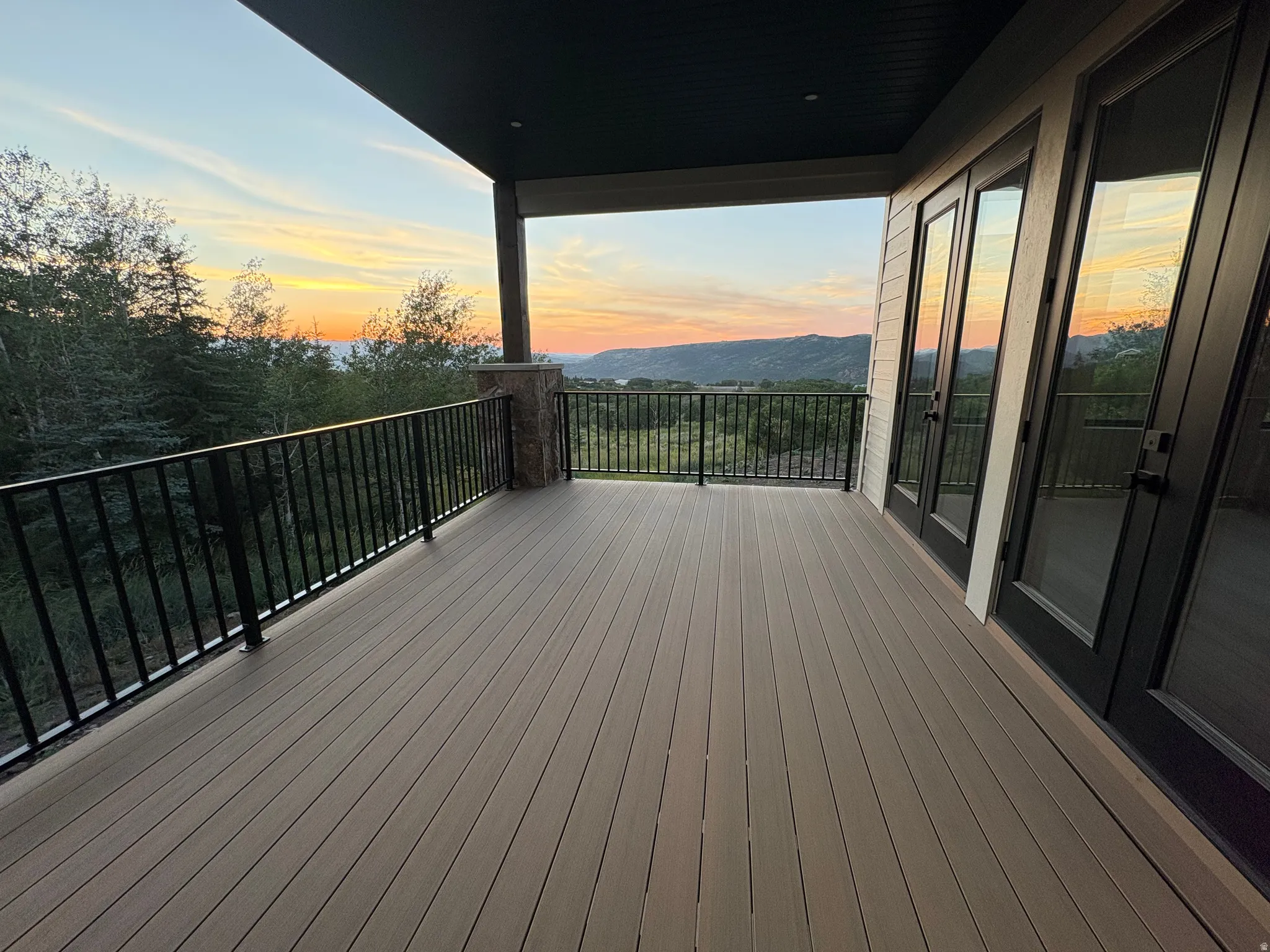 Covered deck with incredible sunsets