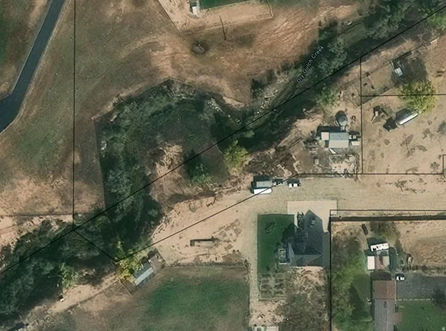 Aerial Map. Illustrating property boundaries and geographic features of the property