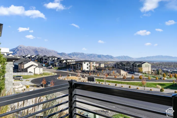 Elevated perspective with mountain scenery and residential surroundings