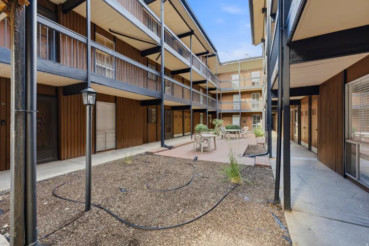 Central courtyard with brick paver patio