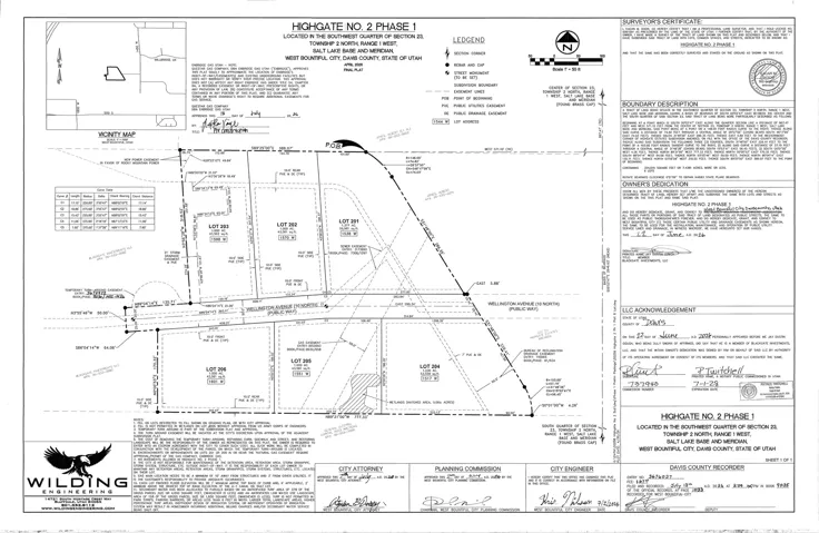 Plat Map, Highgate No. 2 Phase 1