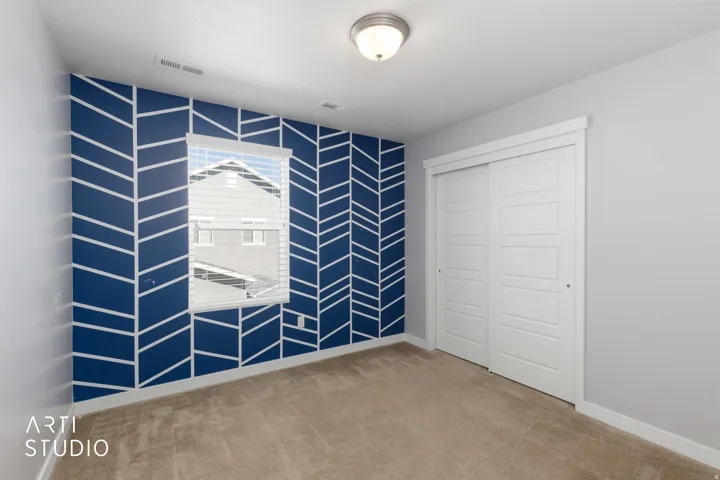 Accent wall with a geometric pattern