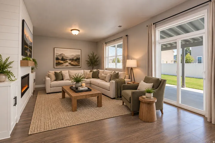 Wood-finish flooring throughout