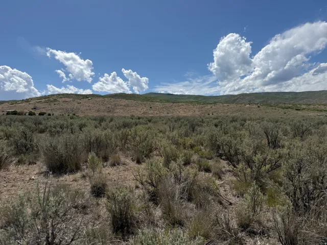 Expansive undeveloped land featuring natural sagebrush and distant rolling hills