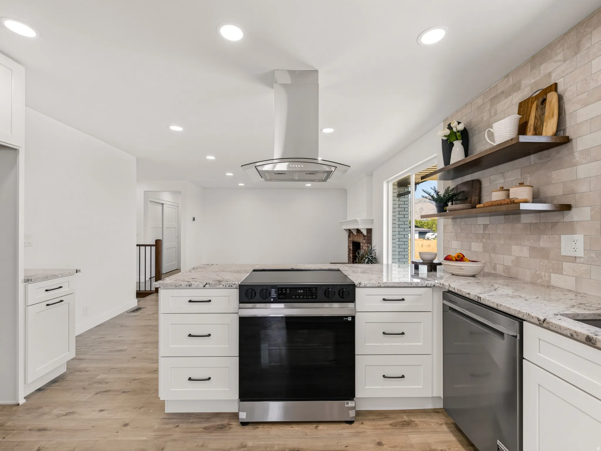 Kitchen is open to entertaining area