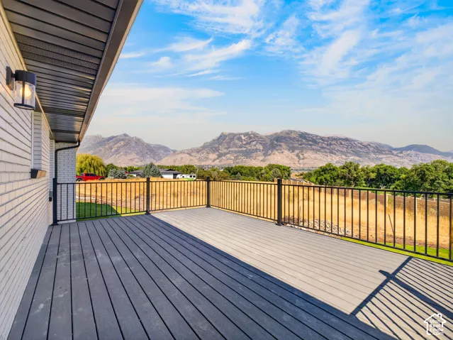 New composite deck with metal railings