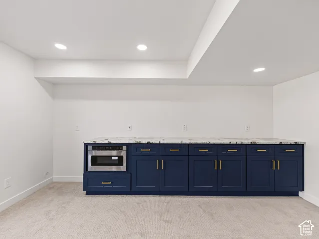 Snack bar/microwave in basement