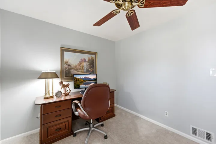 Ceiling fan with wood-finish blades