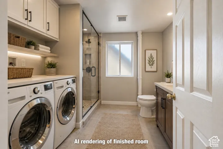 Virtually staged - Possible finished out bathroom/laundry room