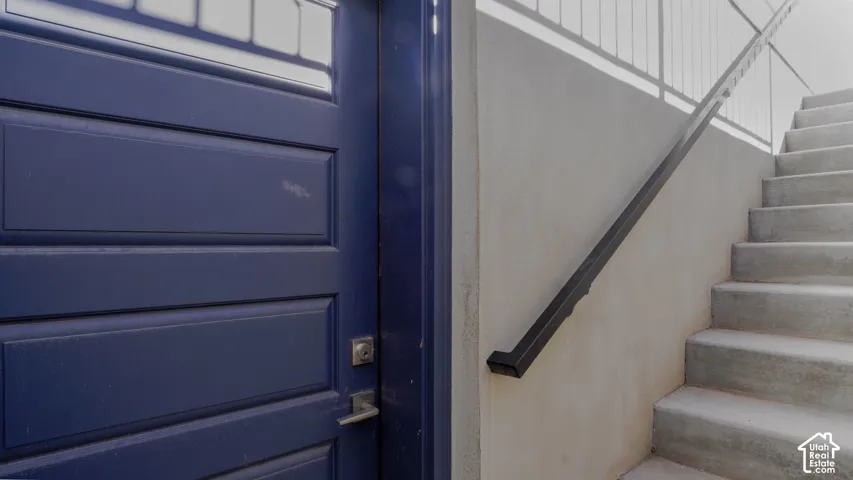 Paneled entry door with frosted glass insert