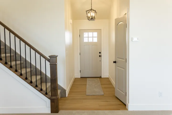 Hardwood-style flooring in entry