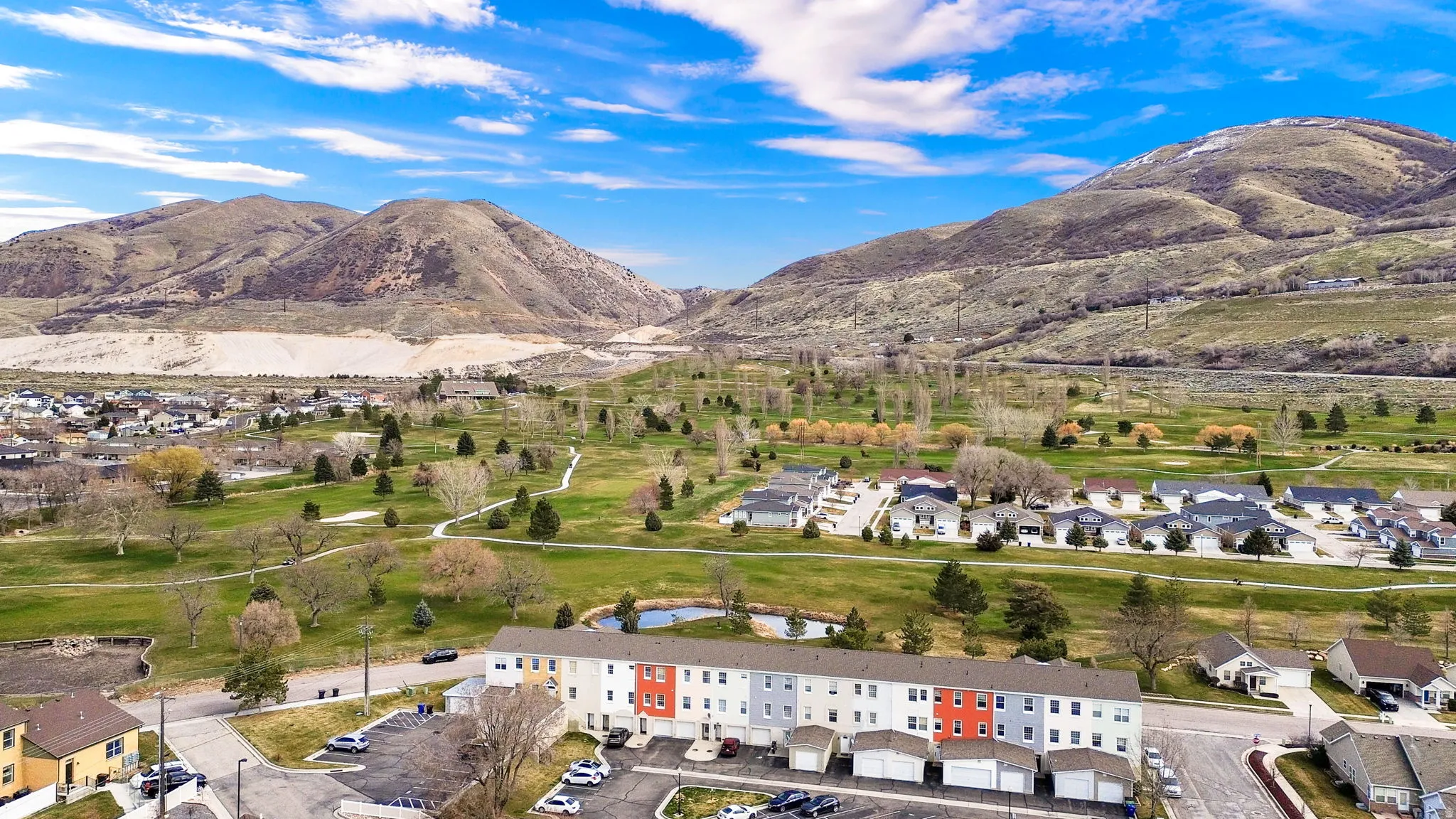 Townhome community is situated amongst Single Family Homes, the Golf course and has Mountain Vies!