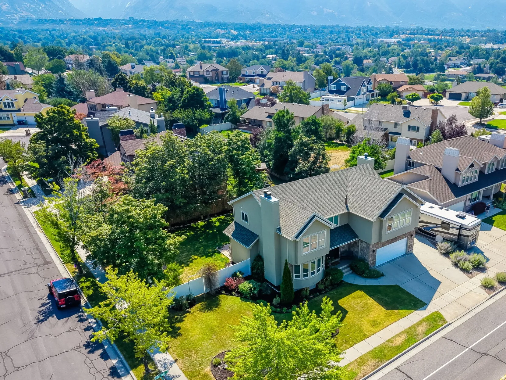 Aerial perspective showing lot