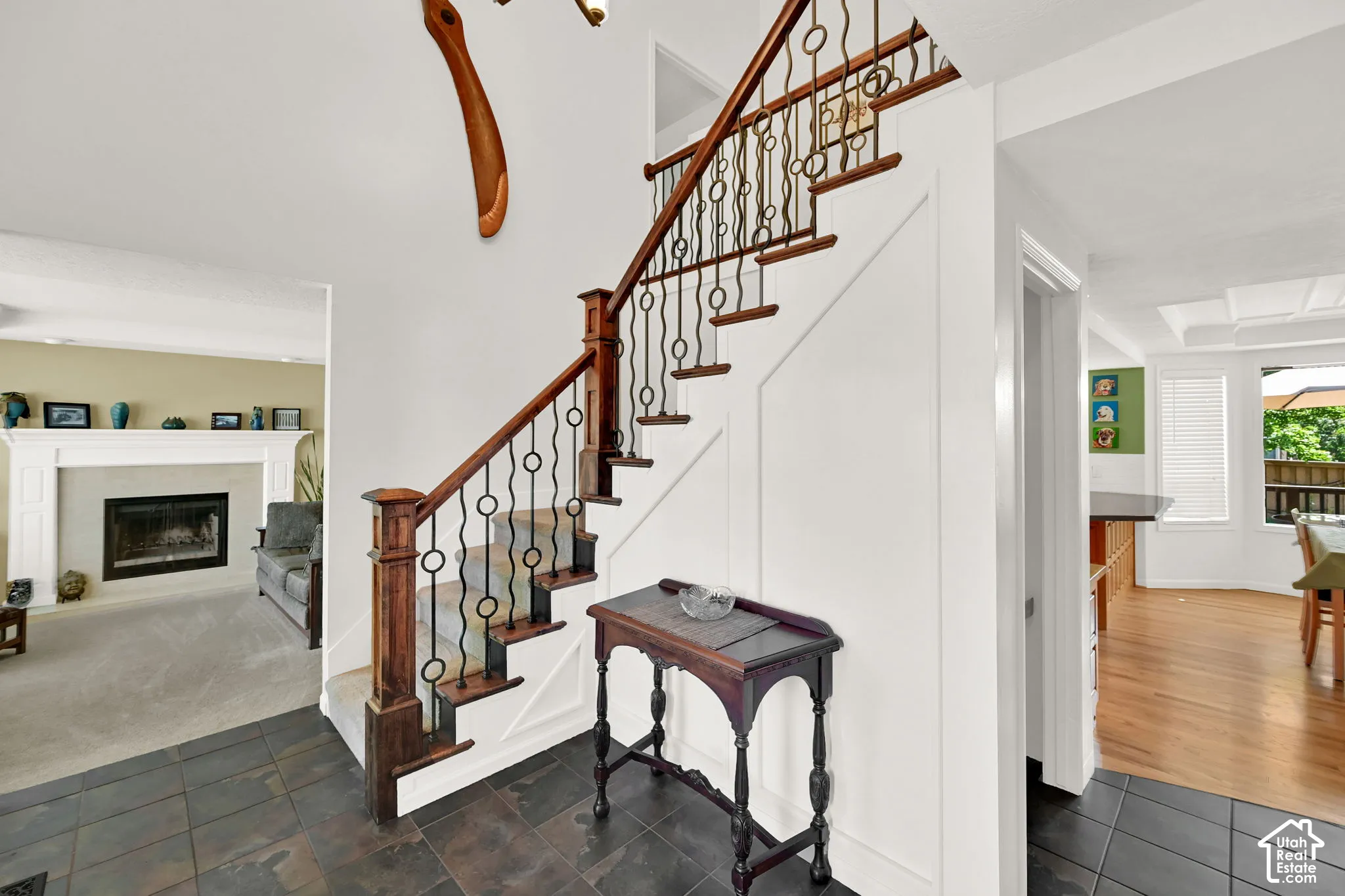 Entryway featuring slate-style flooring