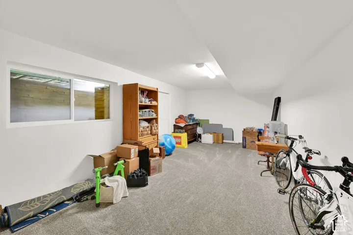 Spacious storage room in the basement