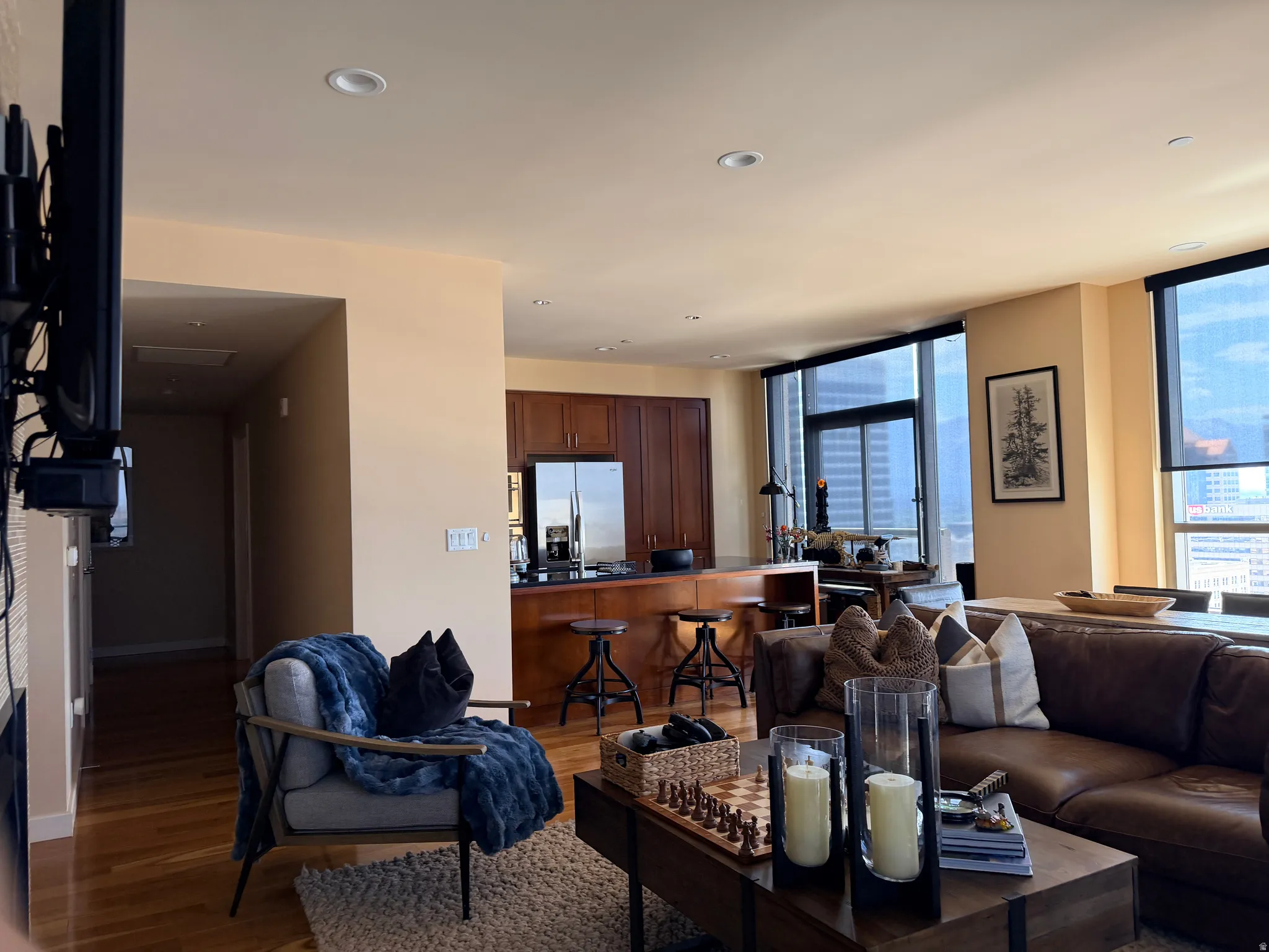 Hardwood-style flooring throughout living areas