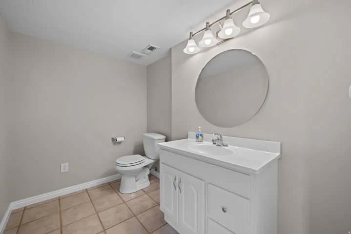 There is room to build out a full bathroom.  It is plumbed for a tub/shower behind the wall