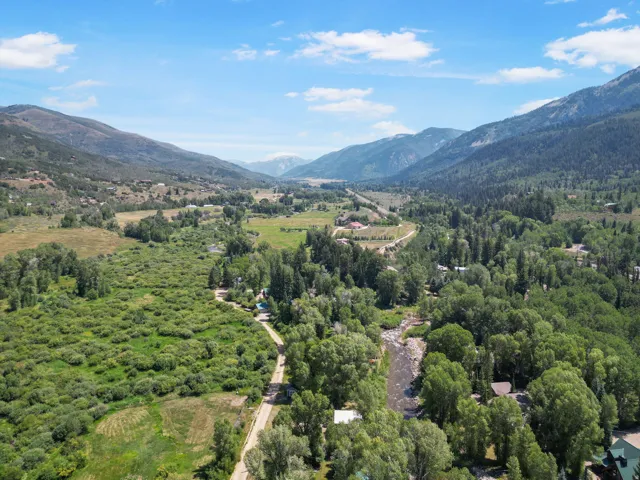 Lush mountain valley terrain featuring a meandering river and dense tree coverage