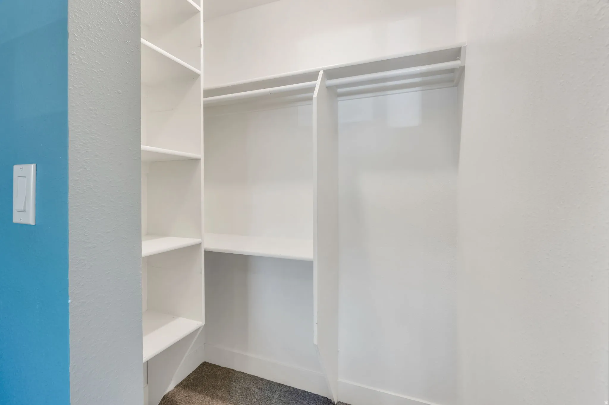 Spacious closet in master bedroom