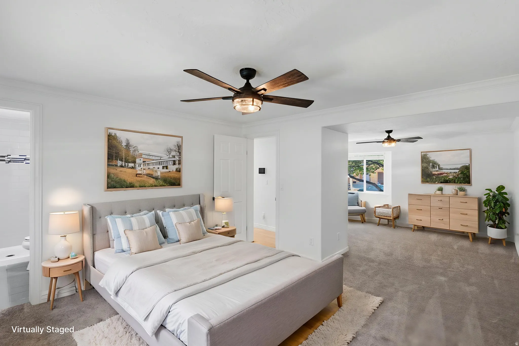 Primary bedroom - digitally staged
